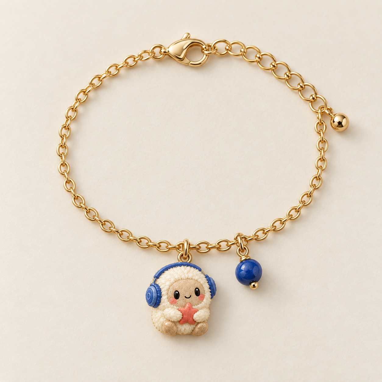 Gold-tone bracelet concept with a tiny Joy Boy star charm
